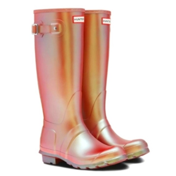 Hunter rain boots nebula coral orange boots - Picture 1 of 9